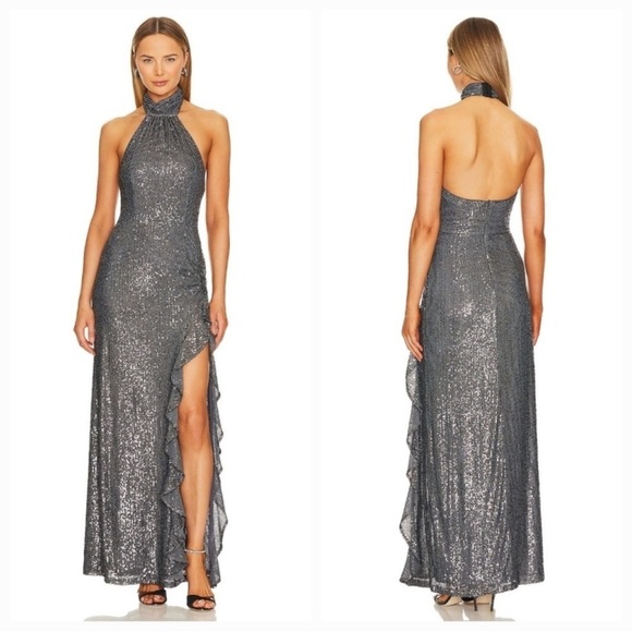 NBD Dresses & Skirts - NBD Orion Gown in Silver